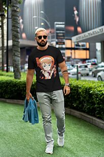 Anime Character with Determined Expression Tshirt