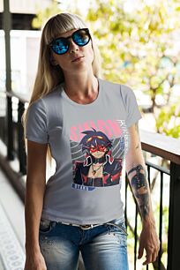 Anime Character with Goggles and Red Star Mask Tshirt