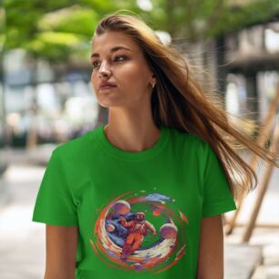 Astronaut in a Cosmic Vortex Tshirt