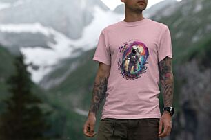 Astronaut in Colorful Space Tshirt