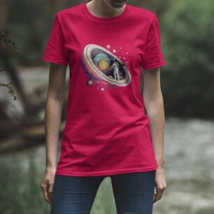 Astronaut in Colorful Space Tshirt