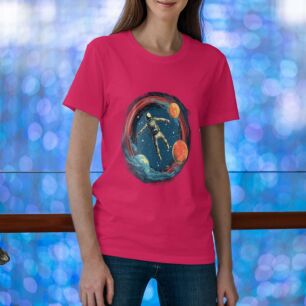 Astronaut in Colorful Space Tshirt