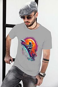 Astronaut in Vibrant Space Tshirt