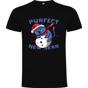 Blue Santa Snowcat Tshirt