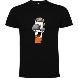 Coffee-Sipping Cigarette Cartoon Tshirt