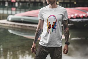 Colorful Dripping Headphones Tshirt