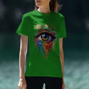 Colorful Eye with Palm Trees Tshirt