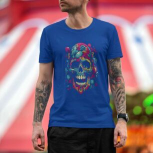 Colorful Psychedelic Skull Art Tshirt