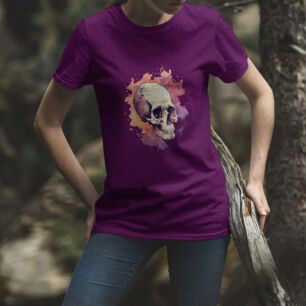 Colorful Skull Illustration Tshirt