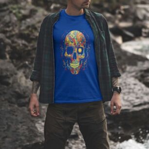 Colorful Tech Skull Tshirt