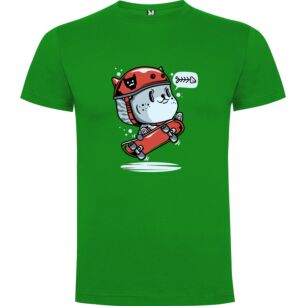 Cute Ninja Cat Skateboarding Tshirt