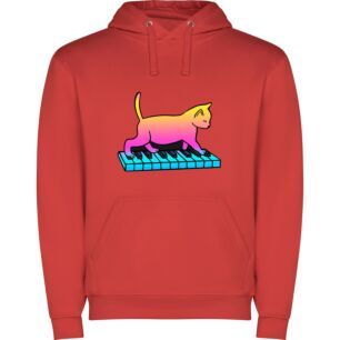 Cybercat Synthwave Pianist Φούτερ με κουκούλα