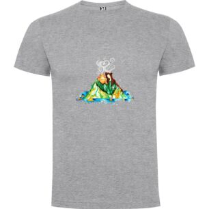 Fantasy Island Volcano Illustration Tshirt