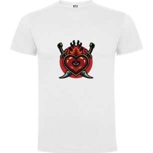 Fiery Sword Heart Tattoo Tshirt