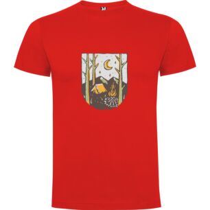 Fireside Serenity: Woodcut Camping Tshirt