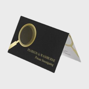 Gold Magnifying Glass - Private Investigator Business Card