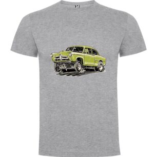 Green Retro Car Illustration Tshirt