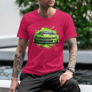 Green Sports Car Illustration Tshirt