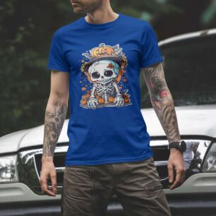 Halloween Skeleton with Pumpkins Tshirt