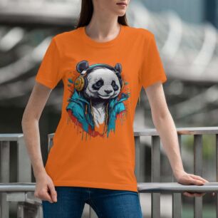 Hip Panda with Headphones Tshirt