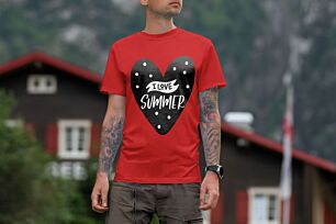 I Love Summer Heart Design Tshirt