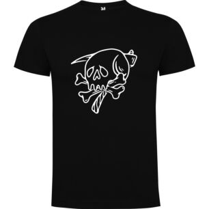 Monochrome Menace: Skull Art Tshirt