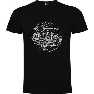 Monochrome Mountain Camping Tshirt