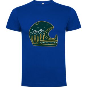 Mountain Boat Vector Art Tshirt