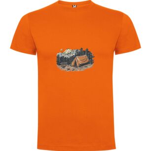 Mountain Woodcut Camping Tshirt