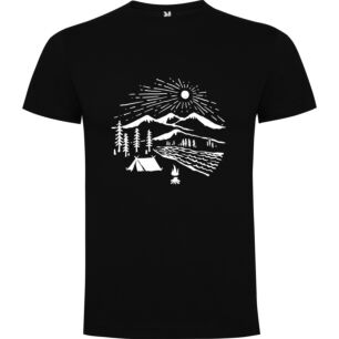 Mountainscape Woodcut Adventure Tshirt