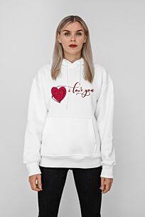 Hoodie Valentine με σχέδιο I Love You