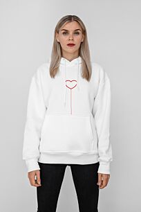 Hoodie Valentine Balloon Heart Κόκκινο και Λευκό