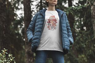 Mystical Redhead with Skulls and Flowers Tshirt