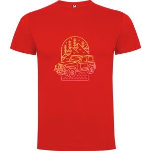 Neon Jeep Landscape Art Tshirt