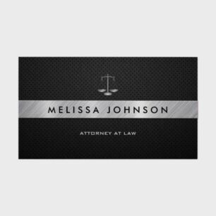 Professional & Modern Black & Silver Attorney Business Card