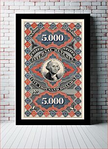 Πίνακας, $5,000 Documentary Second Issue revenue stamp trial color proof