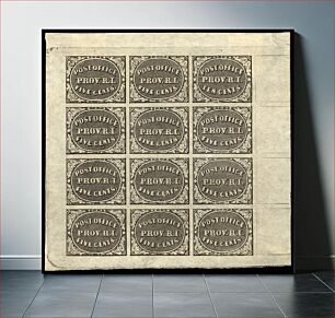 Πίνακας, 5c and 10c Providence, RI postmaster provisional sheet of twelve