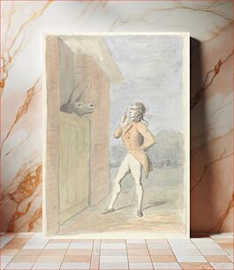 Πίνακας, A Dandy Quizzing a Mule's Head seen over a Stable Door