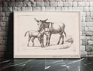 Πίνακας, A donkey with her foal