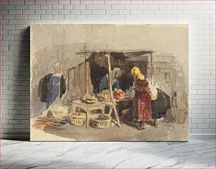 Πίνακας, A Fruit Stall in a Market