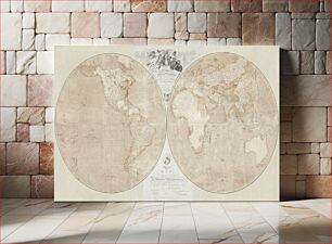 Πίνακας, A map of the world on a globular projection : exhibiting particularly the nautical researches of Captain James Cook, F