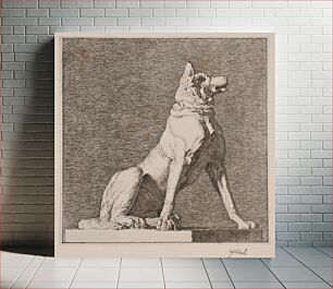 Πίνακας, A sitting dog after an antique at Charlottenborg by Christen Købke