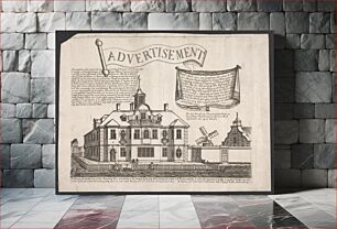 Πίνακας, Advertisement [graphic] : All noble men and gentlemen that please to have their mansion houses design'd on copper plates, to be printed for composeing a volume of the prospects of the principall houses of Englan