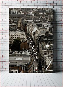 Πίνακας, Aerial View of a Busy City Street Εναέρια άποψη μιας πολυσύχναστης οδού πόλης