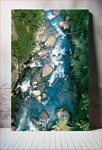 Πίνακας, Aerial View of a Flowing Stream Εναέρια άποψη ενός ρέοντος ρεύματος