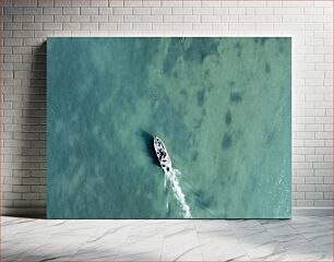 Πίνακας, Aerial View of Boat on Water Αεροφωτογραφία του σκάφους στο νερό