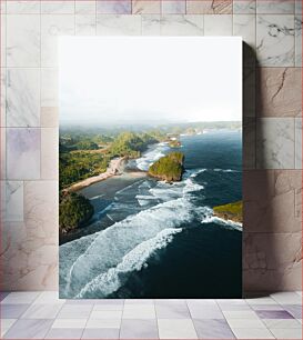 Πίνακας, Aerial View of Coastal Landscape Αεροφωτογραφία του παράκτιου τοπίου