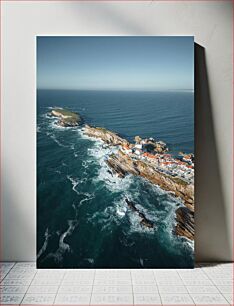 Πίνακας, Aerial View of Coastal Town Αεροφωτογραφία της παράκτιας πόλης