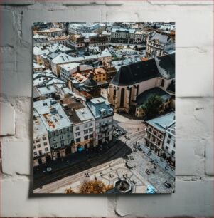 Πίνακας, Aerial View of Historic City Center Εναέρια άποψη του ιστορικού κέντρου της πόλης