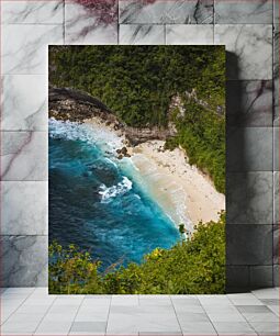 Πίνακας, Aerial View of Secluded Beach Αεροφωτογραφία της Απομονωμένης Παραλίας